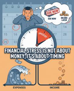 Financial Stress Is not About Money; It’s About Timing